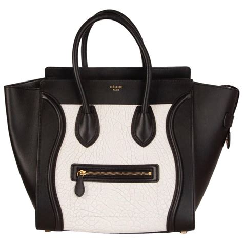 celine black and white handbag|Celine triomphe bag.